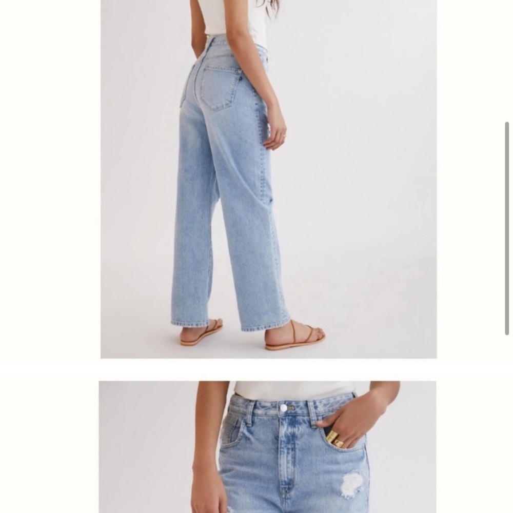 Pilcro The Joey High-Rise Relaxed distressed Jeans light wash denim size 28
